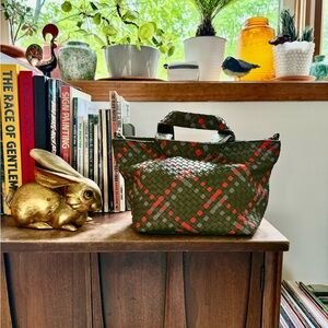 Anthropologie Woven Green and Orange Purse